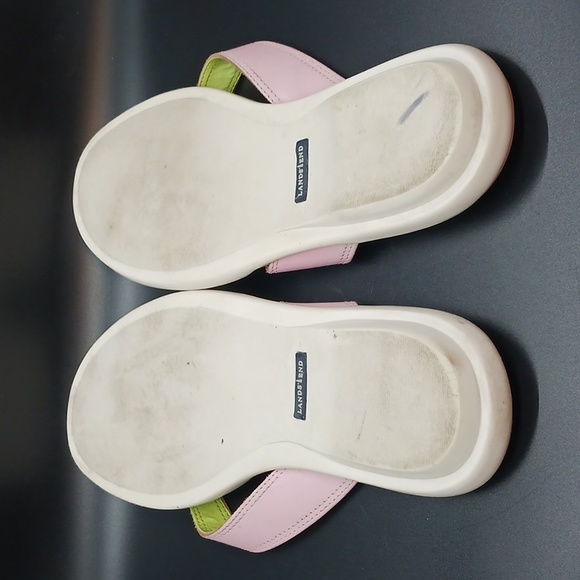 Lands' End    Flip Flops   Sandals Lime Green & Pink    Size 7.5 B - Picture 5 of 7